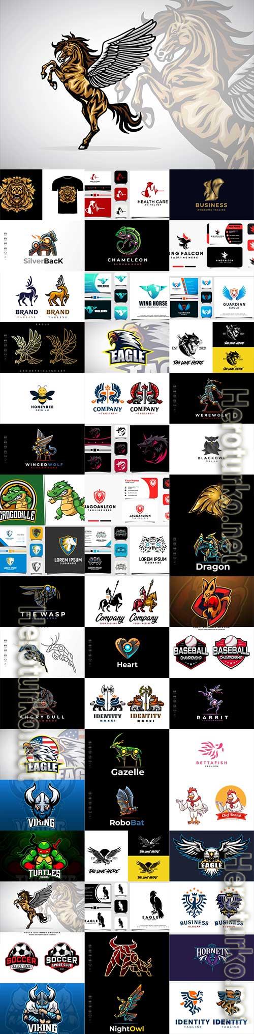 Mascot logo design set premium vector vol 34 Mascot logo design set premium vector vol 34