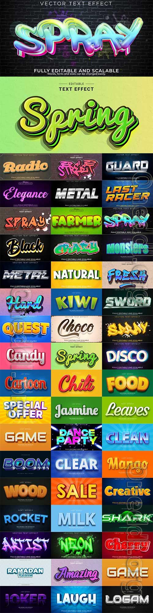 3d editable text style effect vector vol 1028