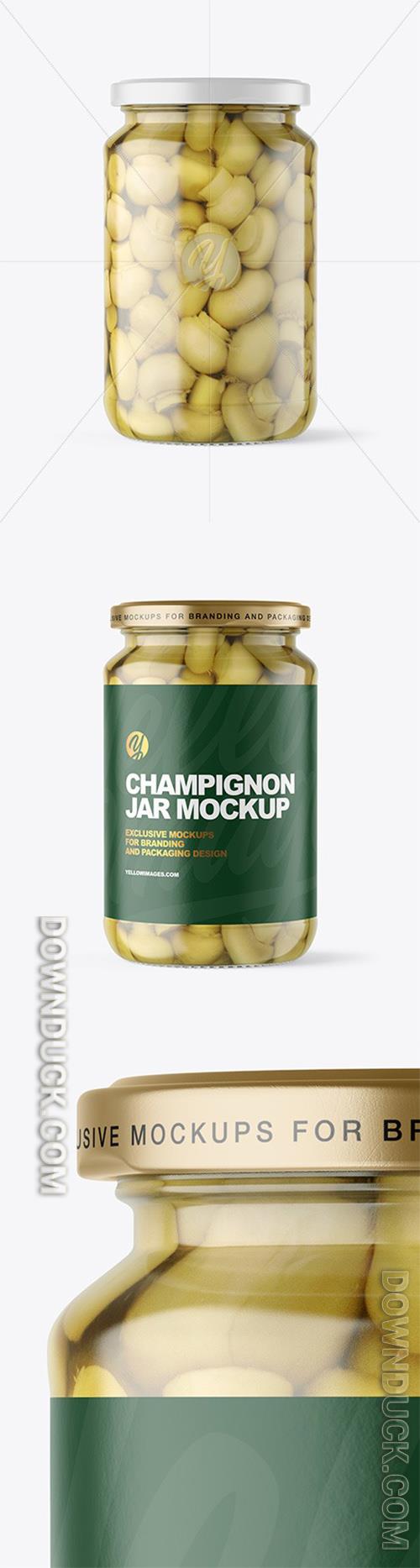 Clear Glass Jar with Champignons Mockup 97186 Clear Glass Jar with Champignons Mockup 97186