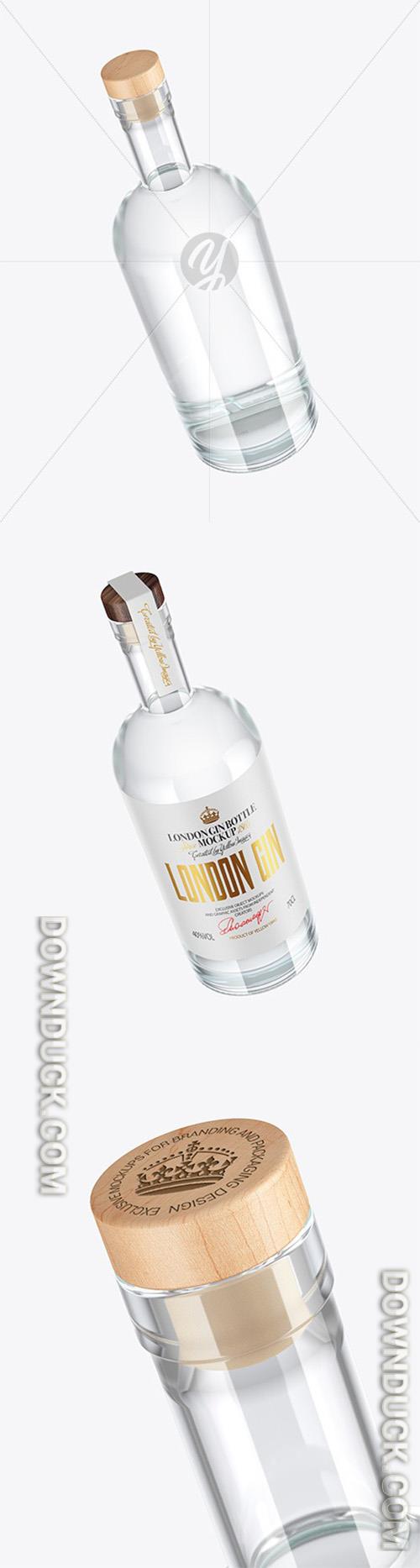 Dry Gin Bottle with Wooden Cap Mockup 97244 Dry Gin Bottle with Wooden Cap Mockup 97244