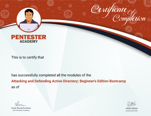 PentesterAcademy - (CRTP BootCamp) Attacking and Defending Active Directory Beginner's Edition