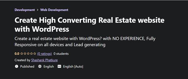 Create High Converting Real Estate website with WordPress