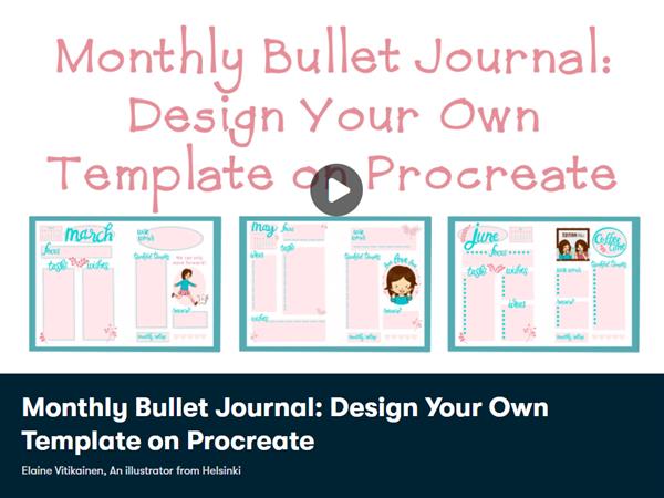 Monthly Bullet Journal: Design Your Own Template on Procreate
