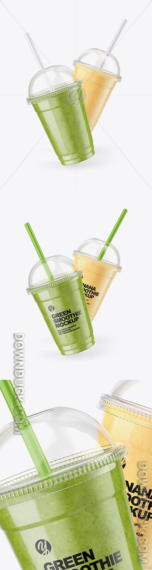 Green and Banana Smoothie Cups Mockup 84137 