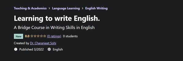 Udemy - Learning to write English