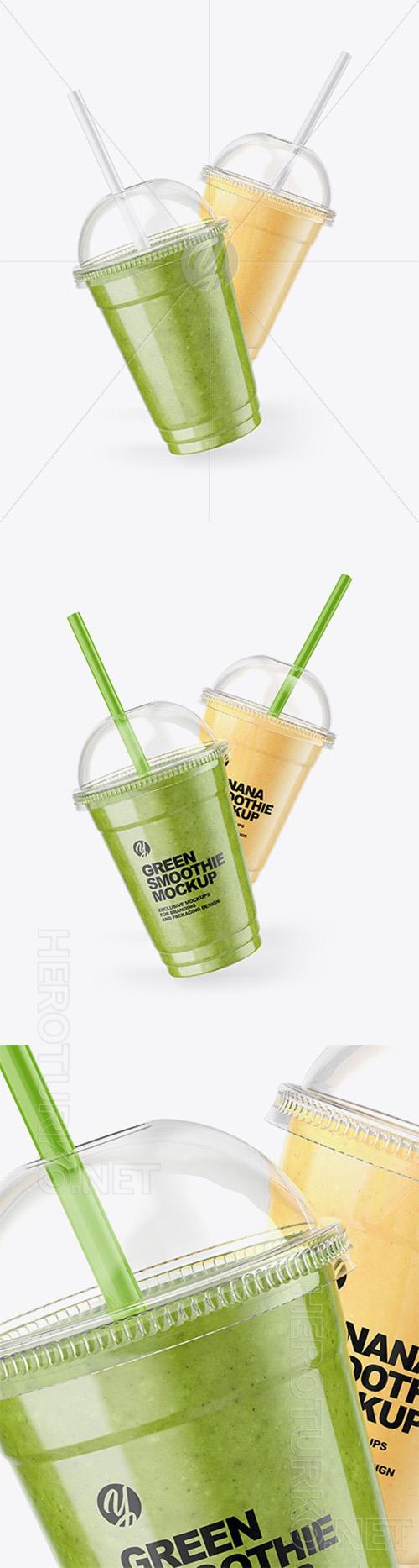 Green and Banana Smoothie Cups Mockup 84137 