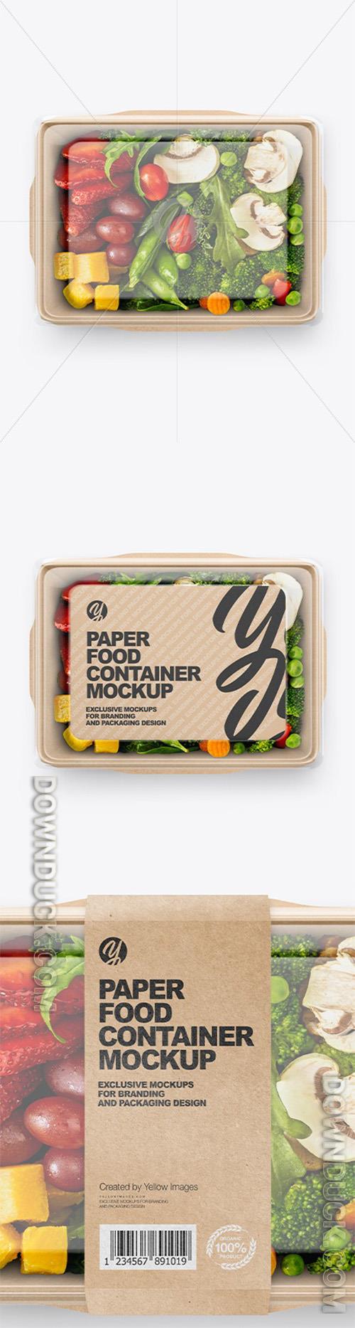 Paper Food Container With Vegan Lunch Mockup 89806 