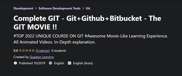 Complete GIT - Git+Github+Bitbucket - The GIT MOVIE !!