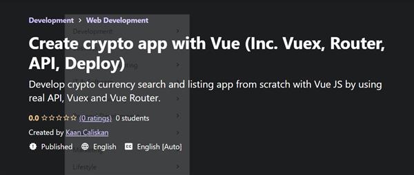 Create crypto app with Vue (Inc. Vuex, Router, API, Deploy)