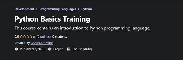 Python Basics Training (2022)