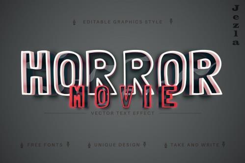 Horror Movie - Editable Text Effect - 7071576