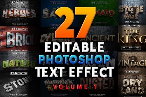 Realistic Text Effect Bundle Vol.1 -  27 Premium Graphics