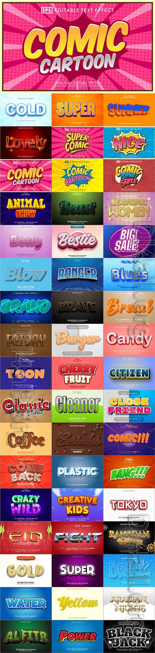 3d editable text style effect vector vol 1030