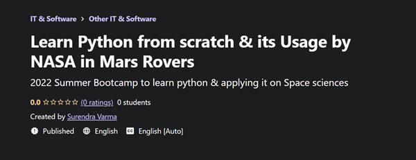 Learn Python from scratch & its Usage by NASA in Mars Rovers