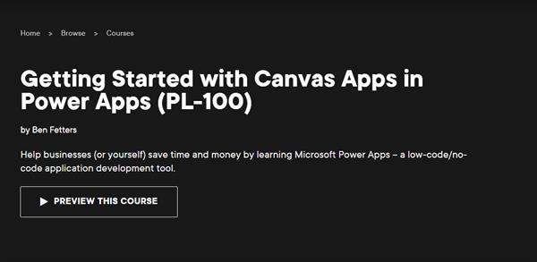 Getting Started with Canvas Apps in Power Apps (PL-100)