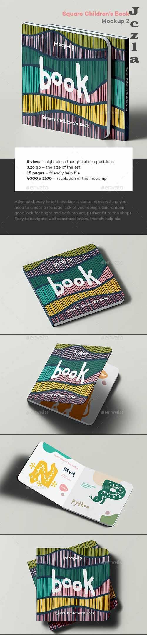 Square Children's Book Mock-up 2 - 36609320
