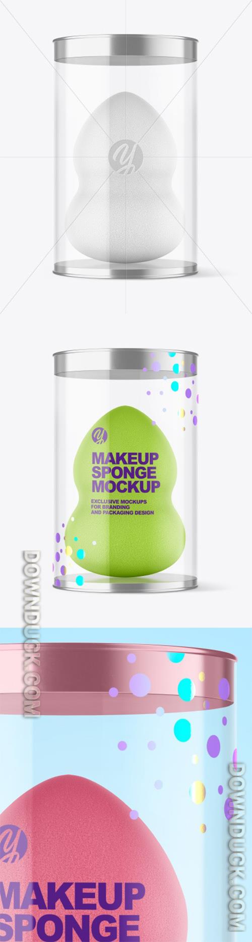 Glossy Plastic Tube w/ Makeup Sponge Mockup 79856 