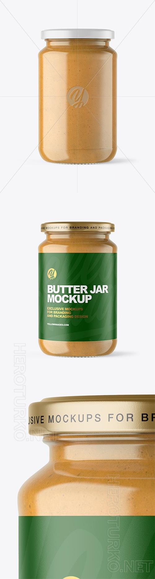 Clear Glass Jar with Peanut Butter Mockup 64516 Clear Glass Jar with Peanut Butter Mockup 64516