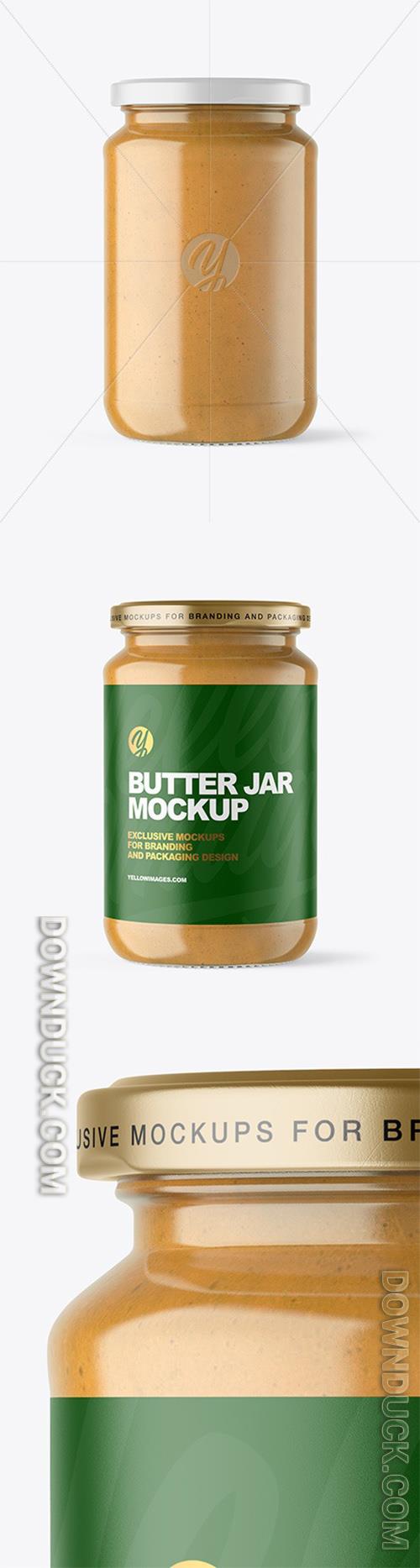 Clear Glass Jar with Peanut Butter Mockup 64516 