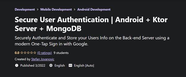 Secure User Authentication  Android + Ktor Server + MongoDB