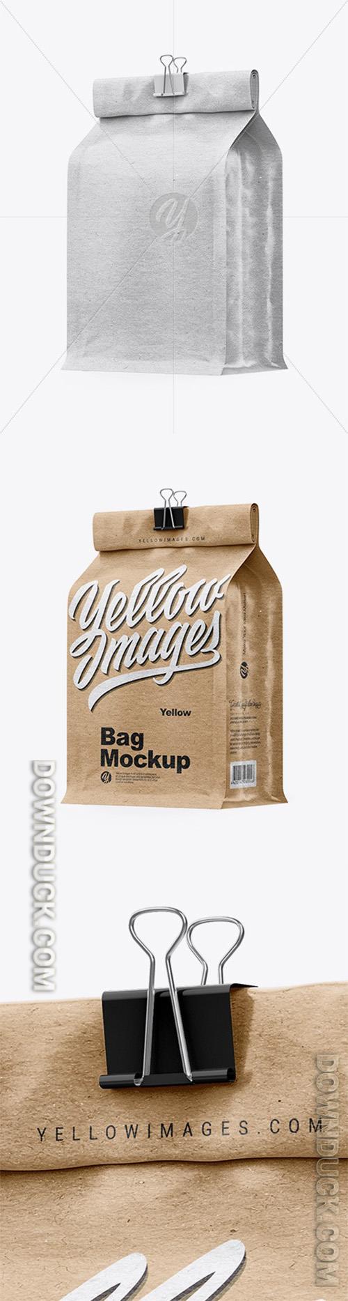 Kraft Coffee Bag With Clip Mockup - Half Side View 31385 Kraft Coffee Bag With Clip Mockup - Half Side View 31385