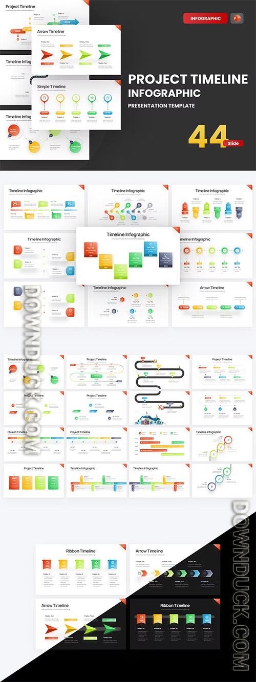 Project Timeline Gradient 3 PowerPoint Template 