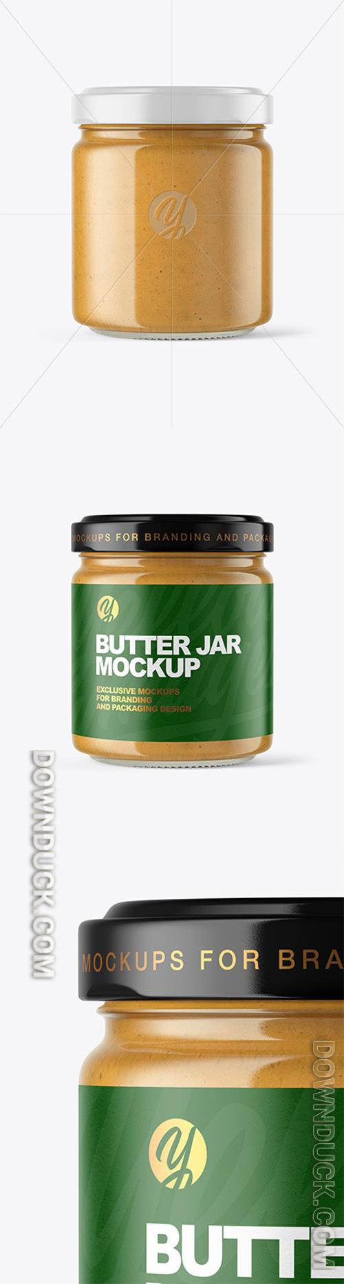 Clear Glass Jar with Peanut Butter Mockup 51335 