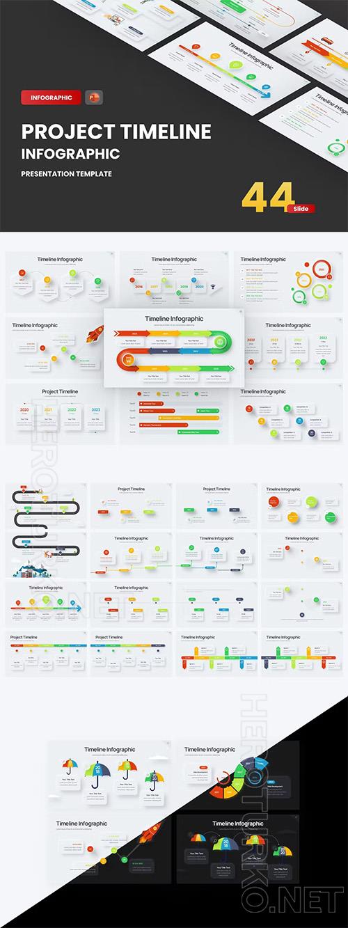 Project Timeline Neumorph 3 PowerPoint Template 