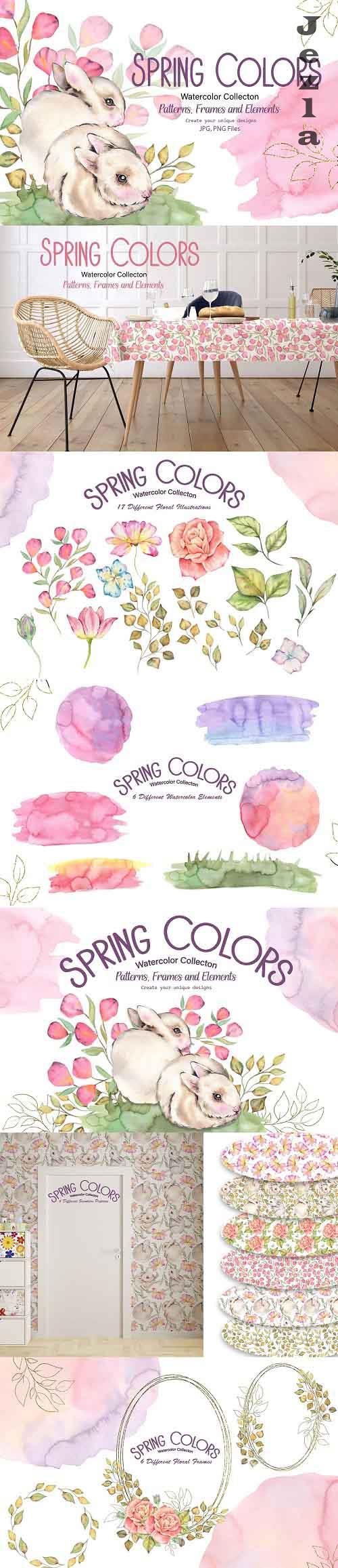 Watercolor Spring Colors - 7076824