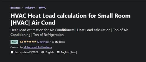 HVAC Heat Load calculation for Small Room |HVAC| Air Cond