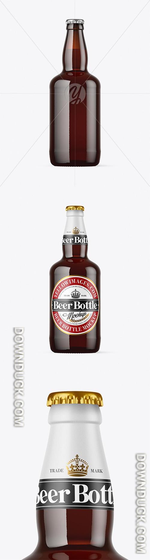 Dark Amber Glass Beer Bottle Mockup 72833 