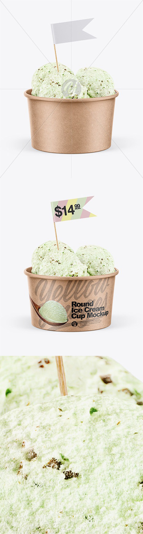 Kraft Pistachio Ice Cream Cup Mockup 36588