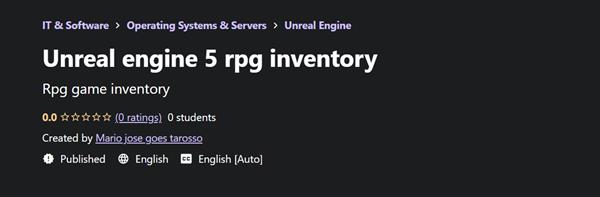 Udemy - Unreal Engine 5 RPG Inventory