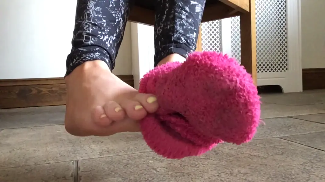 Toes – Sweetsoles – Stinky Fluffy Sock Removal and Dangle - toes fetish - fetish porn monster strapon femdom