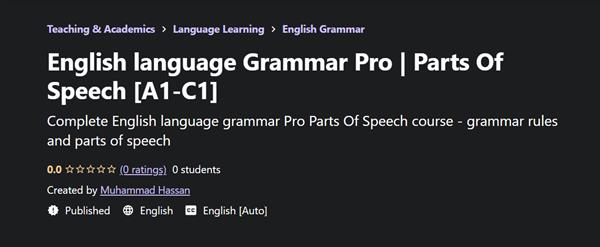 English language Grammar Pro | Parts Of Speech [A1-C1]