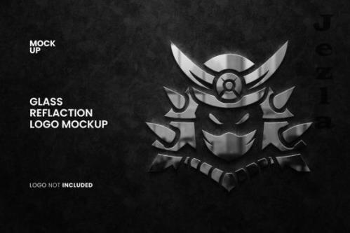 Glass reflaction logo mockup