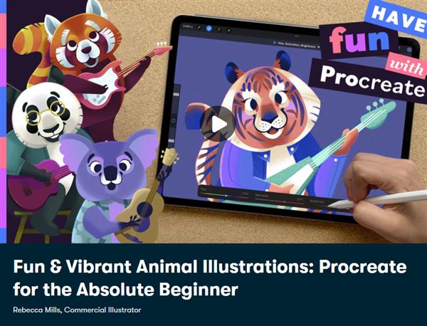 Fun & Vibrant Animal Illustrations Procreate for the Absolute Beginner