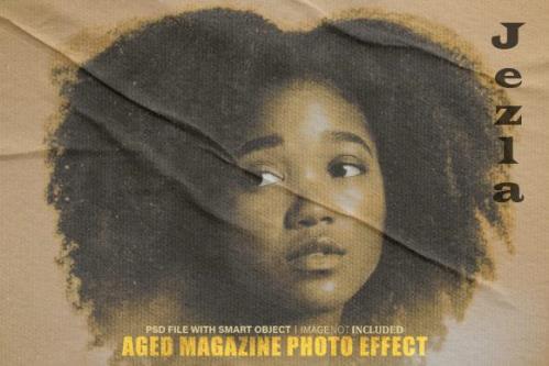 Aged Magazine Photo Effect Psd