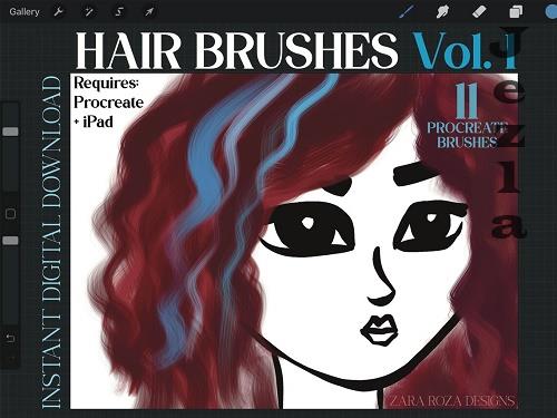 Procreate Hair Brush Set Vol. 1 with 11 Brushes - Bundle Pack Portrait Drawing Face Character Art - 1174167823 Procreate Hair Brush Set Vol. 1 with 11 Brushes - Bundle Pack Portrait Drawing Face Character Art - 1174167823