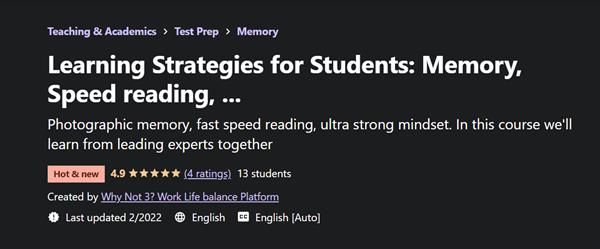 Learning Strategies for Students Memory, Speed reading,
