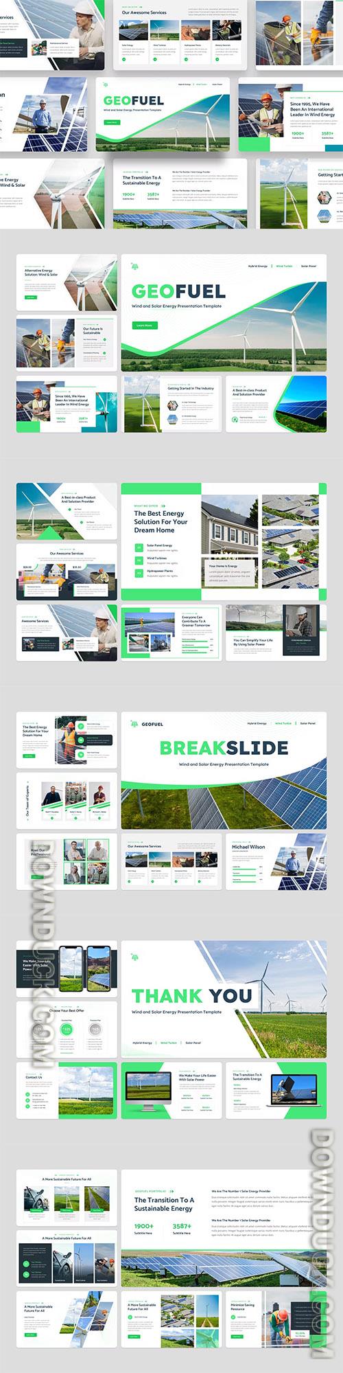 Geofuel - Wind and Solar Energy Powerpoint, Keynote and Google Slides Template
