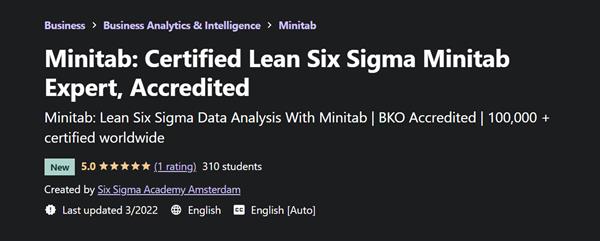 Minitab Certified Lean Six Sigma Minitab Expert, Accredited