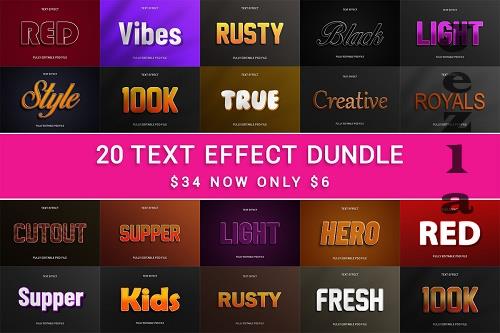 Editable 3D Text Effect Bundle V2 - 20 Premium Graphics