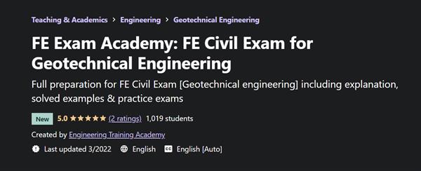 FE Exam Academy FE Civil Exam for Geotechnical Engineering