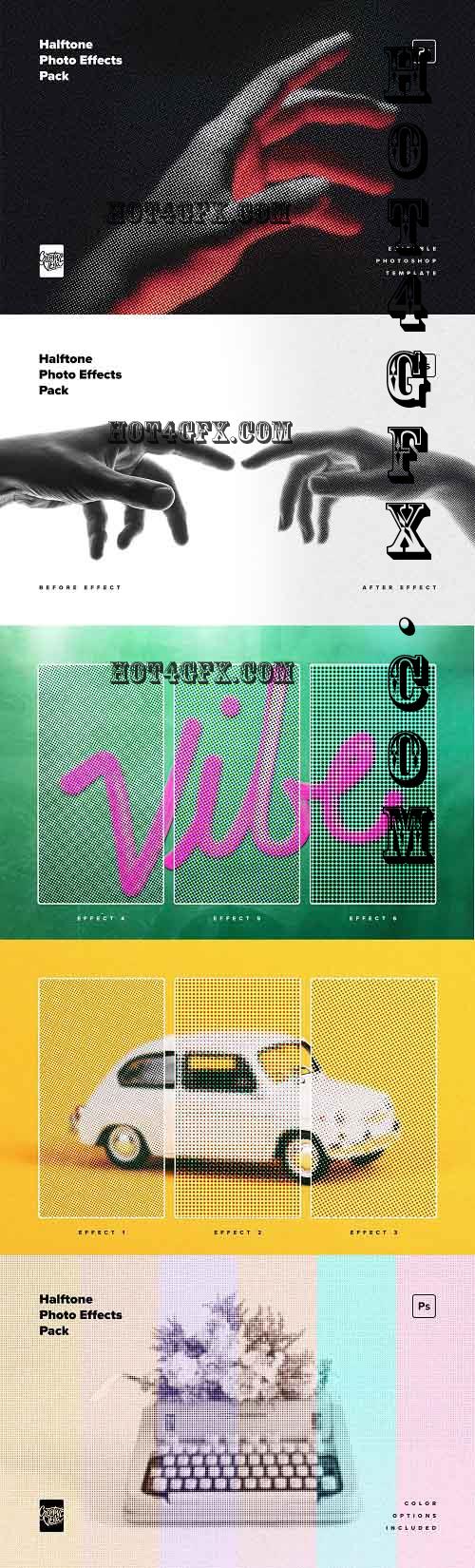 Halftone Photo Effects Pack - 7088600