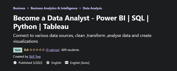 Become a Data Analyst - Power BI | SQL | Python | Tableau