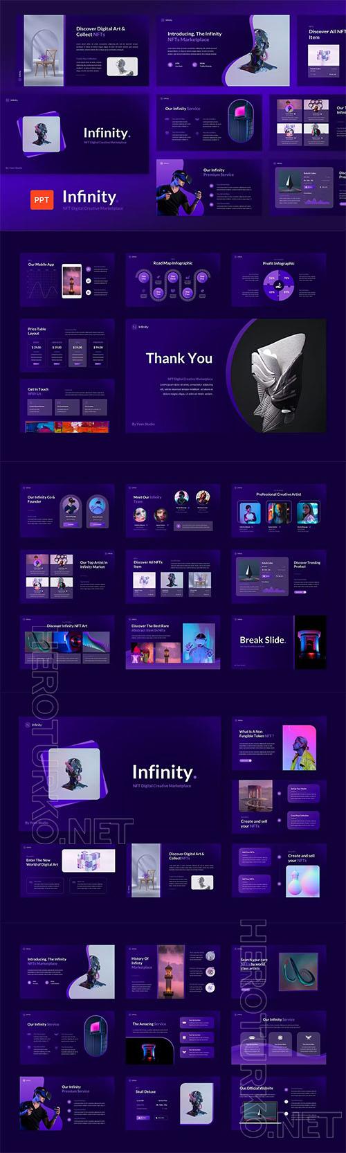 NFT Digital Creative Marketplace Powerpoint, Keynote and Google Slides Template NFT Digital Creative Marketplace Powerpoint, Keynote and Google Slides Template