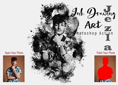 Ink Drawing Art Photoshop Action - 7090311 Ink Drawing Art Photoshop Action - 7090311