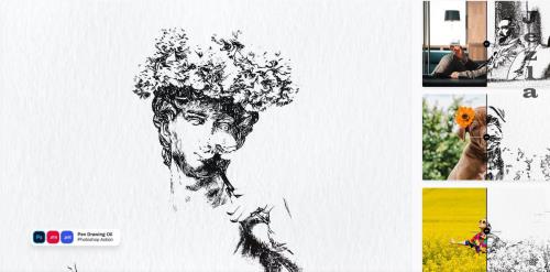 Pen Drawing Oil Photoshop Action Pen Drawing Oil Photoshop Action