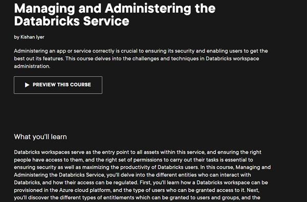 Managing and Administering the Databricks Service